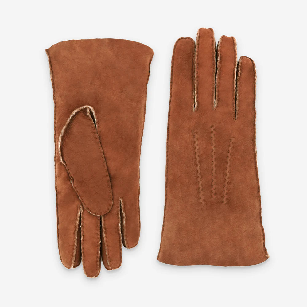 Glove Story - Gants femme cuir doublé mouton  - Camel