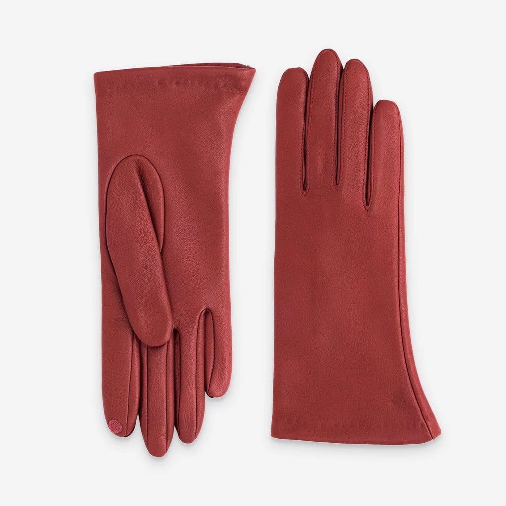 Glove Story - Gants cuir rouge doublé soie