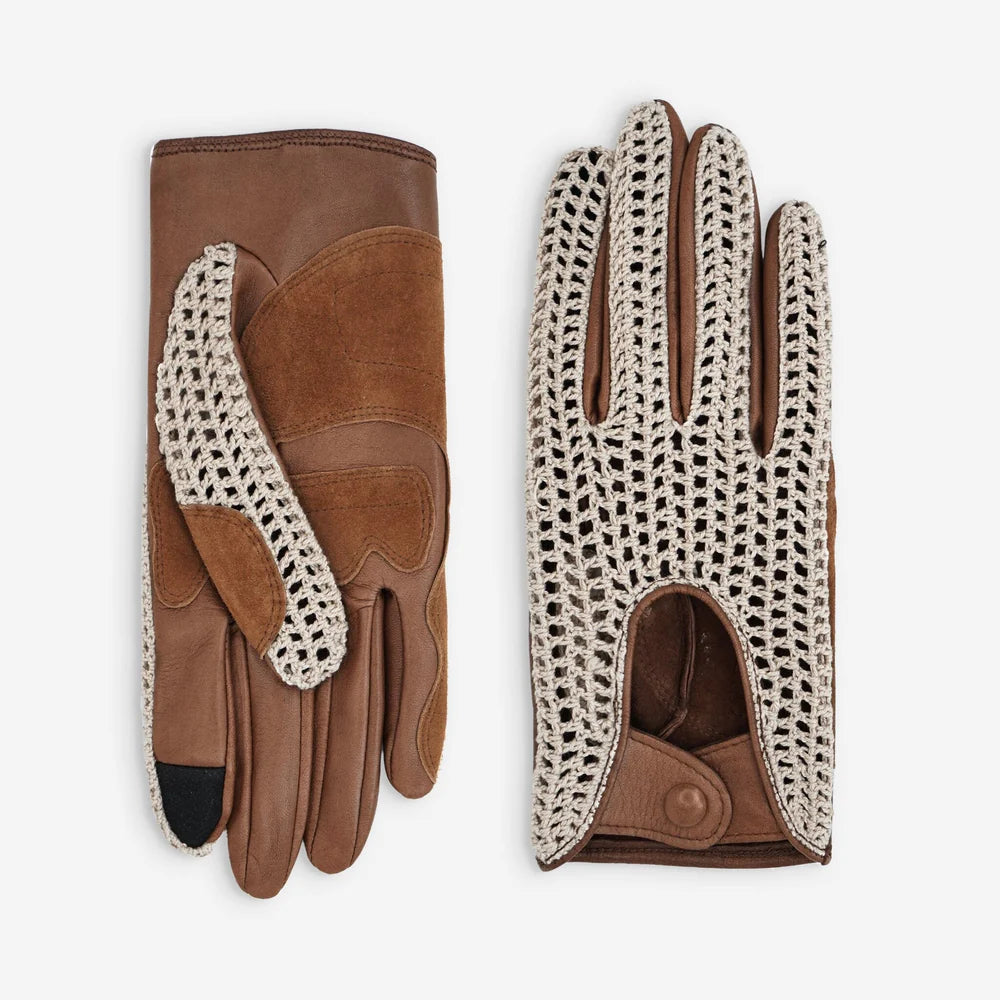 Glove Story - Gants cuir vélo/trottinette touche tactile Cork