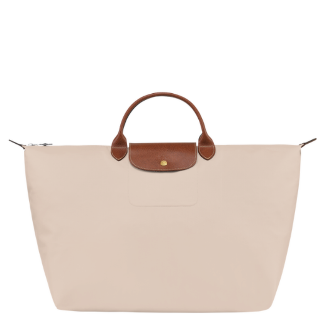 Sac Le Pliage Original sac de voyage L Longchamp couleur écru papier