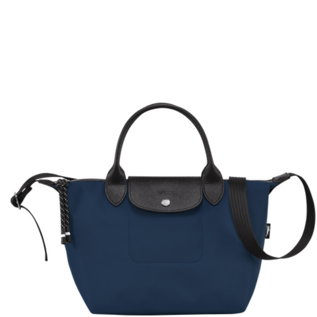 Sac à main S avec bandoulière Longchamp gamme Le Pliage Energy couleur bleu marine