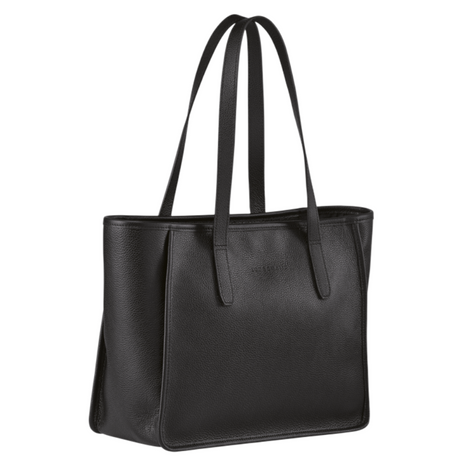 Sac shopping L en cuir LONGCHAMP gamme Le Foulonné couleur noir