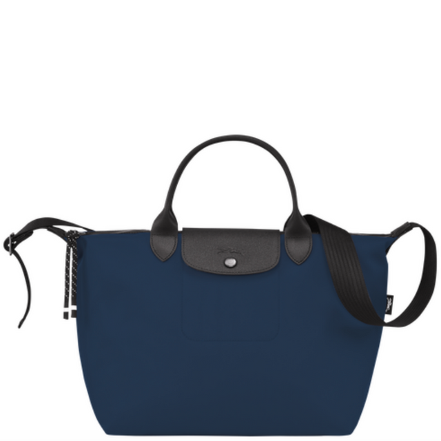 Sac à main M avec bandoulière Longchamp gamme Le Pliage Energy couleur bleu marine