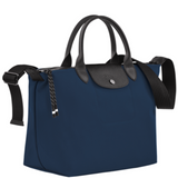 Sac à main M avec bandoulière Longchamp gamme Le Pliage Energy couleur bleu marine