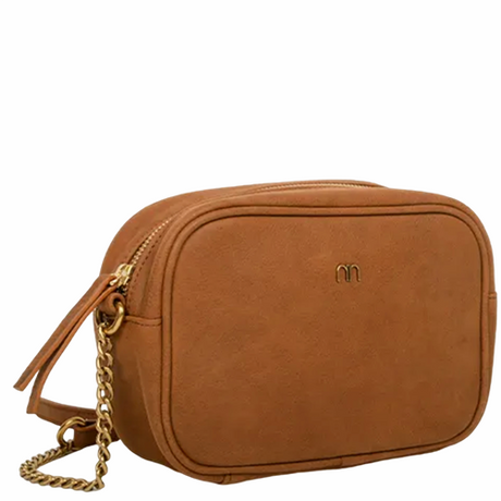 Sac bandoulière chaîne en cuir Geri NAT & NIN couleur camel 