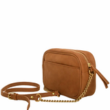 Sac bandoulière chaîne en cuir Geri NAT & NIN couleur camel 