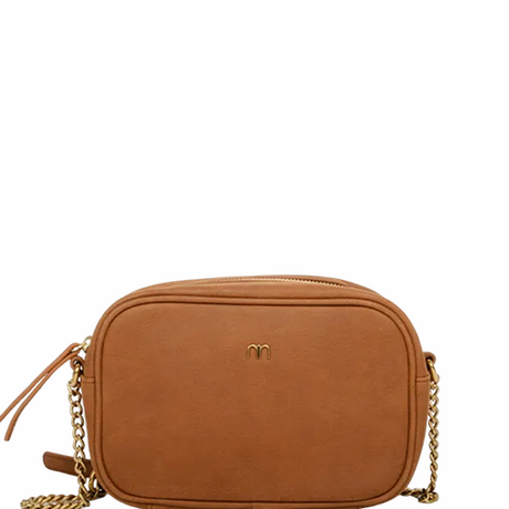 Sac bandoulière chaîne en cuir Geri NAT & NIN couleur camel 