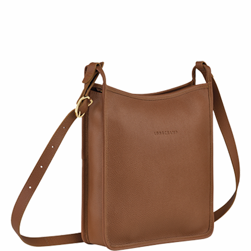 Sac porté travers en cuir LONGCHAMP gamme Le Foulonné couleur caramel