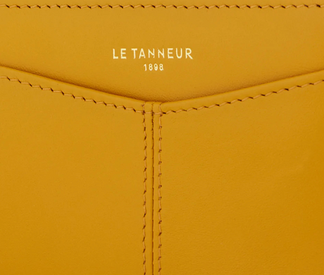 Porte-cartes femme Le Tanneur en cuir lisse gamme Charlotte couleur jaune osier