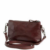 Pochette bandoulière Vicky 2 marron châtaigne en cuir glacé Nat & Nin 