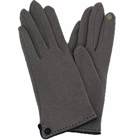 VINCENT PRADIER Gants tactile avec surpiqûres - Taupe / Marine BAGADIE PARIS