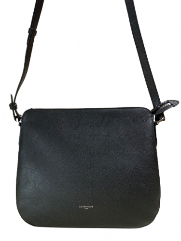 Sac bandoulière femme en cuir lisse modèle Sophie - Noir - LE TANNEUR