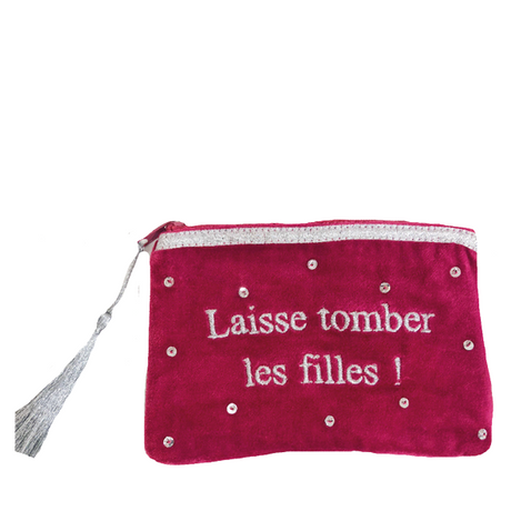 PETITE MENDIGOTE - Pochette Aude Velours - Rouge - Laisse tomber les Filles BAGADIE PARIS