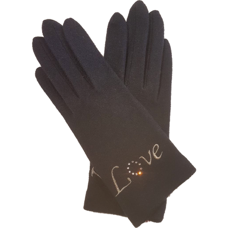 VINCENT PRADIER Gants tactiles fantaisie  - Noir BAGADIE PARIS